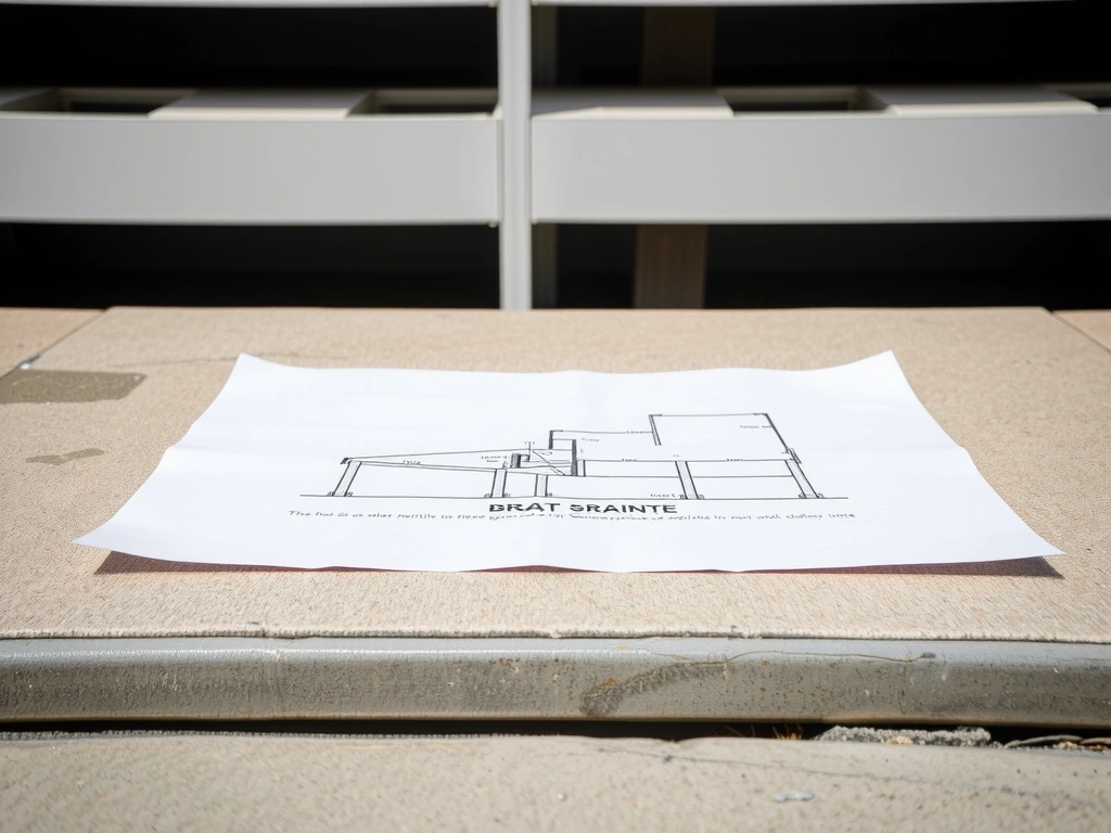 Technická dokumentace na betonovém povrchu